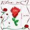24 PCS Valentines Day Rose Foil Balloons, 12 Inch Rose Flower Shape Balloons Red Rose Aluminum Foil Balloons for Valentines Day Party Decorations Baby Shower Wedding Birthday Party Decor